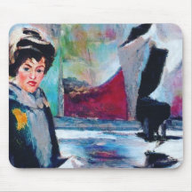 Vintages Frauenportrait mit Abstraktem Hintergrund