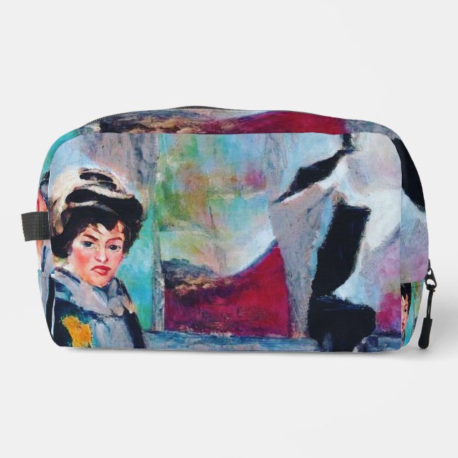 Vintages Frauenportrait mit Abstraktem Hintergrund Waschbeutel (Vorderseite)