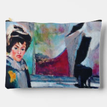 Vintages Frauenportrait mit Abstraktem Hintergrund