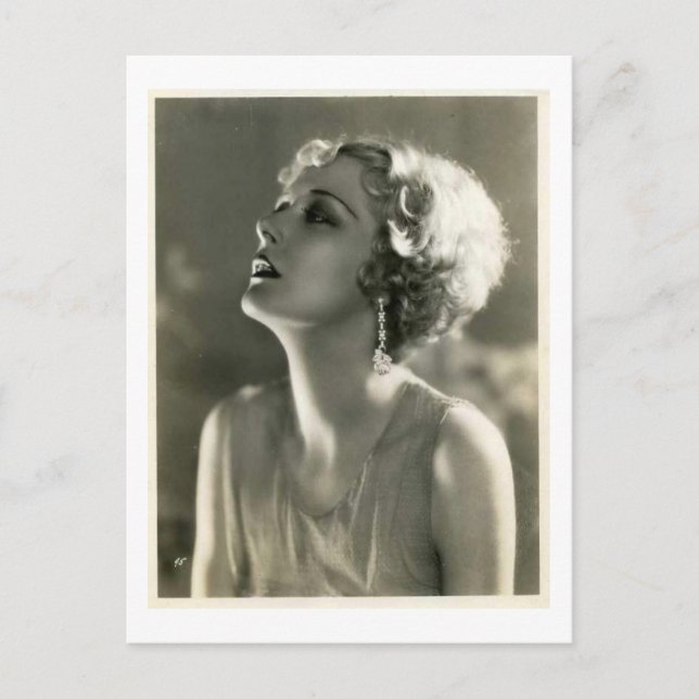 Vintages Frauenportrait Postkarte (Vorderseite)