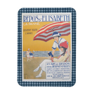 Vintages French Beach Travel Poster Magnet