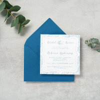 Vintages French Light Blue Damask Bridal Tee Party