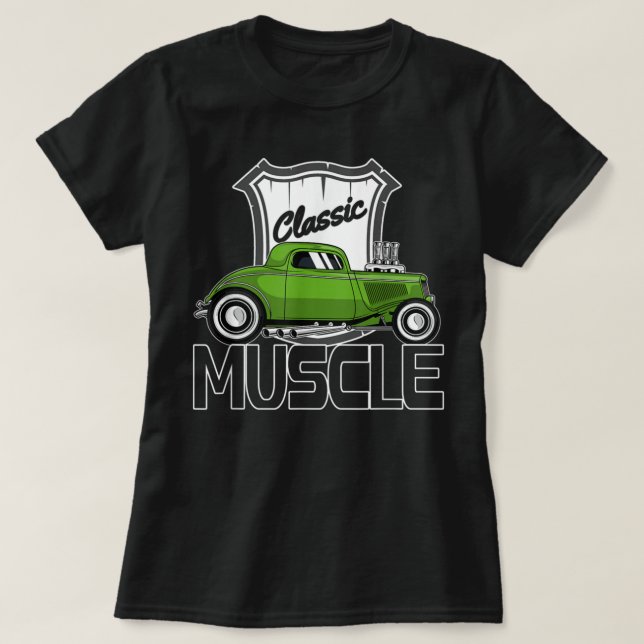 Vintages Frisierte Auto, klassische Frisierte Auto T-Shirt (Design vorne)