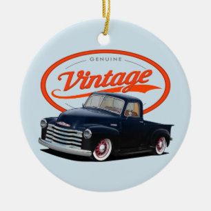 Vintages frisiertes Auto Keramik Ornament