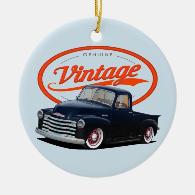 Vintages frisiertes Auto Keramik Ornament (Vorne)