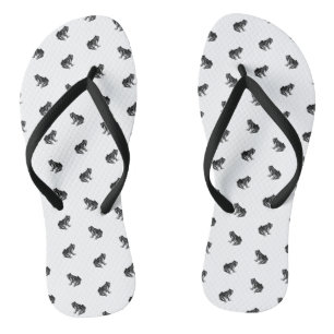 Vintages Froschkunstmuster CUSTOM HINTERGRUNDFARBE Flip Flops