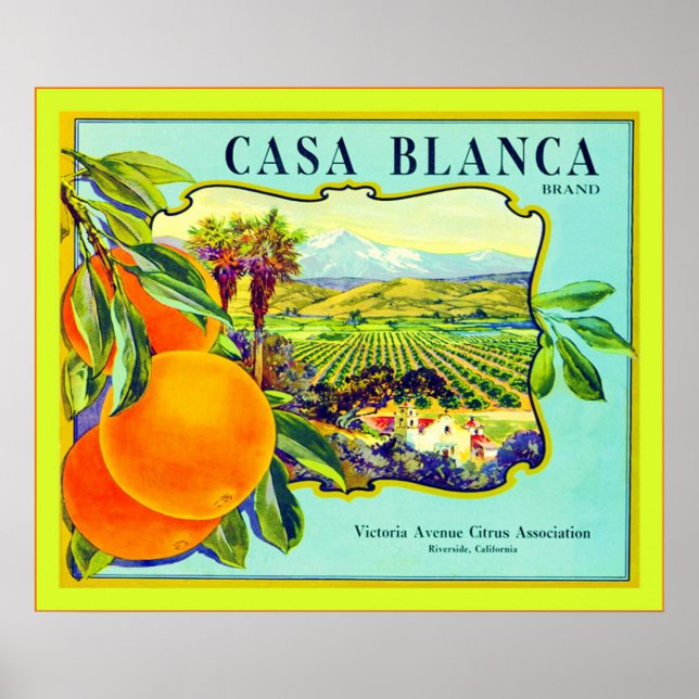 Vintages Fruchtkäfigetikett Poster (Vorne)