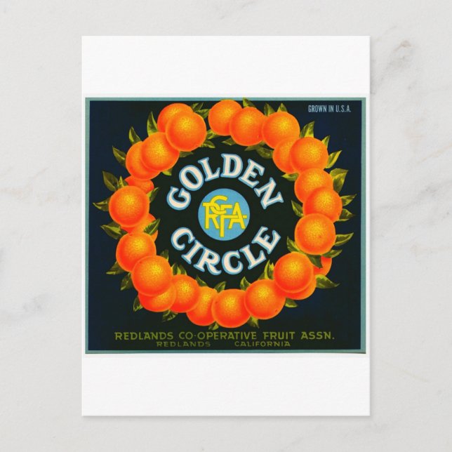 Vintages Fruchtkäfigetikett Postkarte (Vorderseite)