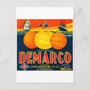 Vintages Fruchtkäfigetikett Postkarte