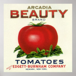 Vintages Fruchtkäseletikett, Arcadia Schönheitspfl Poster