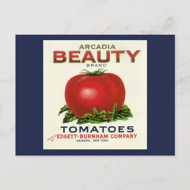 Vintages Fruchtkäseletikett, Arcadia Schönheitspfl Postkarte (Vorderseite)