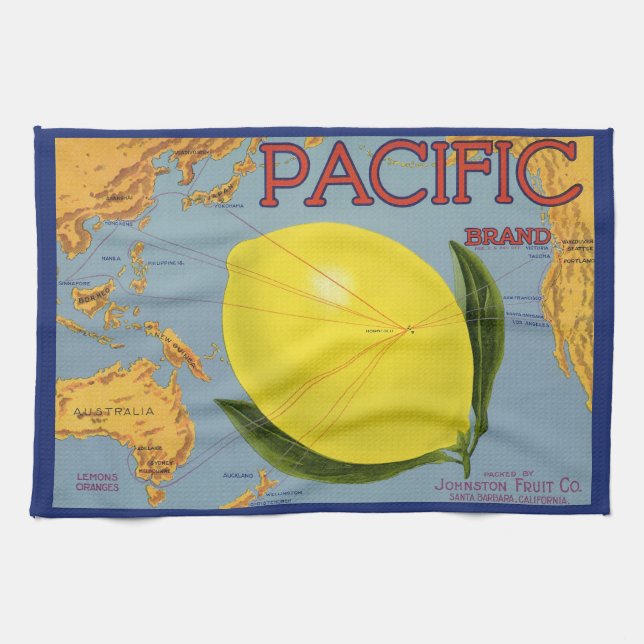 Vintages Fruchtkäseretikett Geschirrtuch (Horizontal)