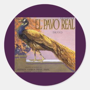 Vintages Fruchtkasten-Label Kunst, Dichtung und Mu Runder Aufkleber