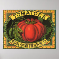 Vintages Fruchtkorb-Etikett Art, Wayne Co Tomaten