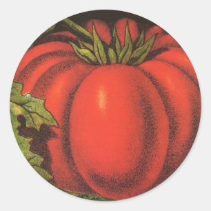 Vintages Fruchtkorb-Etikett Art, Wayne Co Tomaten Runder Aufkleber