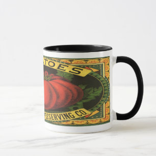 Vintages Fruchtkorb-Etikett Art, Wayne Co Tomaten Tasse