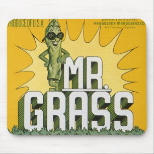 Vintages Fruchtkorb-Siegel Art Herr Grass Asparagu Mousepad