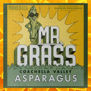 Vintages Fruchtkorb-Siegel Art Herr Grass Asparagu Puzzle