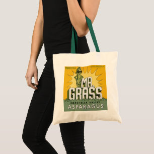 Vintages Fruchtkorb-Siegel Art Herr Grass Asparagu Tragetasche