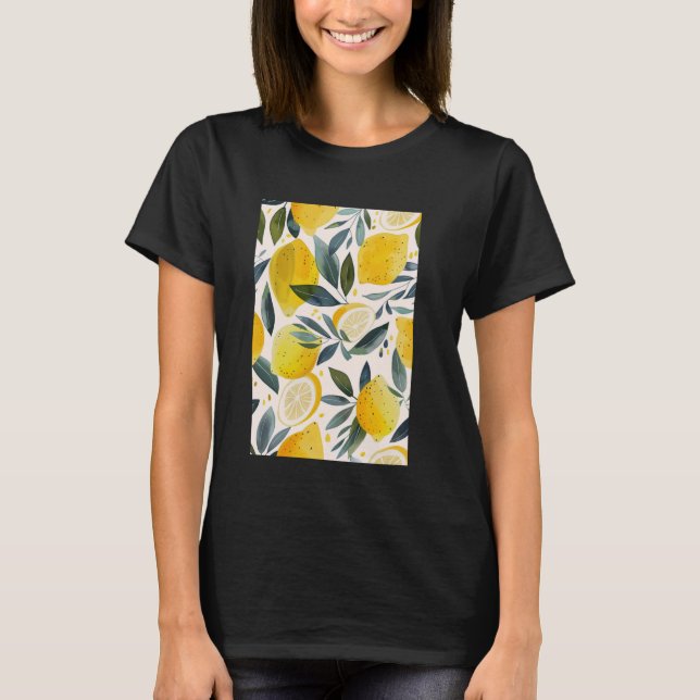 Vintages Fruchtmuster Art Lemon 2 T-Shirt (Vorderseite)