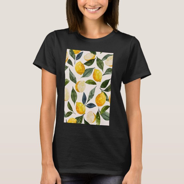 Vintages Fruchtmuster Art Lemon 4 T-Shirt (Vorderseite)