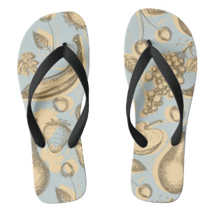 Vintages Fruchtmuster Flip Flops