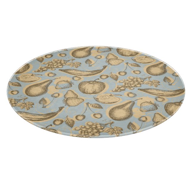 Vintages Fruchtmuster Schneidebrett (Ecke)