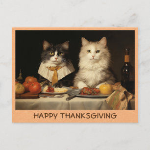 Vintages Funny Happy Thanksgiving Katzen Postkarte