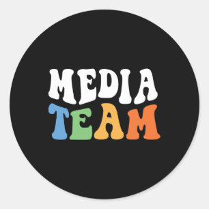Vintages Funny Retro Media Team Runder Aufkleber