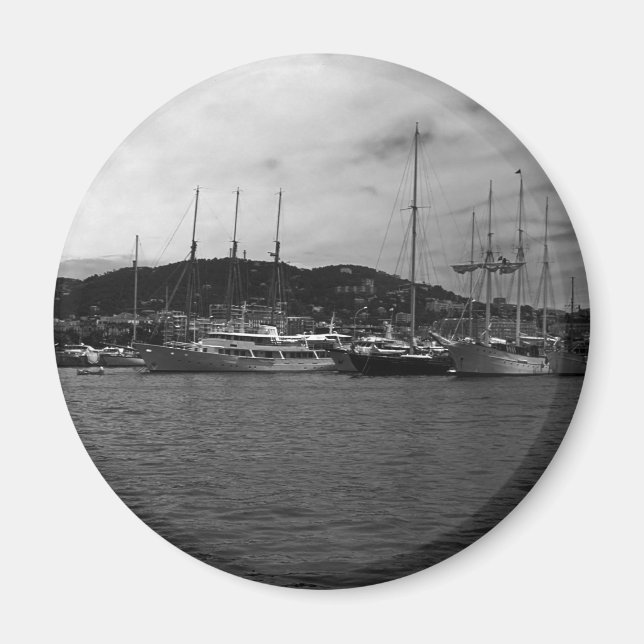 Vintages Fürstentum Monaco Der Hafen Magnet (Vorne)