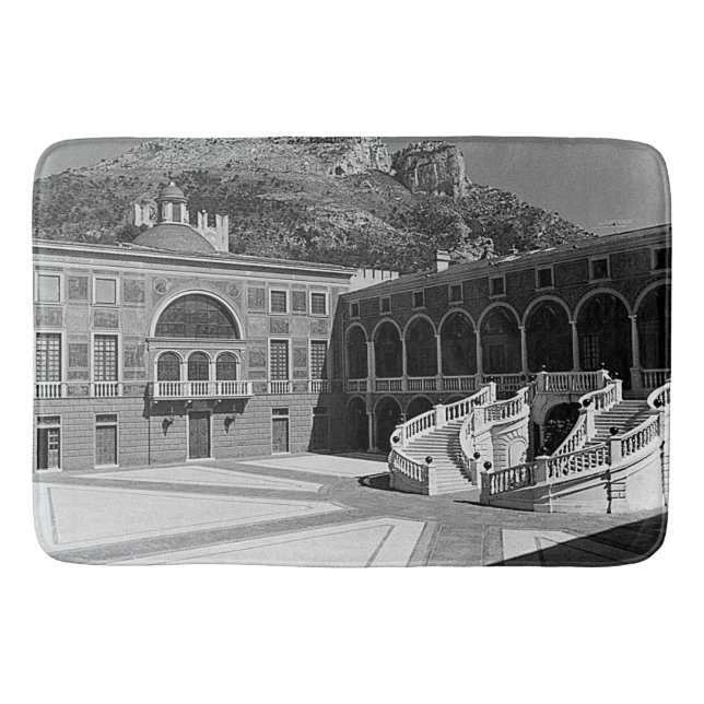 Vintages Fürstentum Monaco Palast Hof Badematte (Vorderseite)