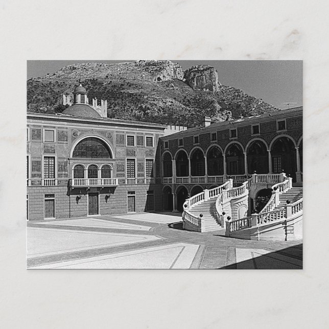 Vintages Fürstentum Monaco Palast Hof Postkarte (Vorderseite)