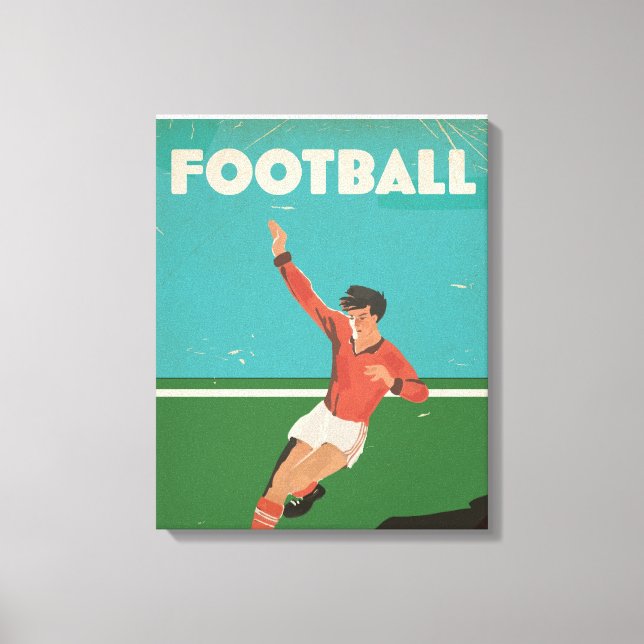 Vintages Fußballplakat Leinwanddruck (Vorderseite)