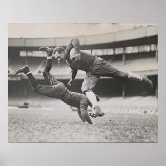 Vintages Fußballposter Schwarz-Weiß-Höhle Poster