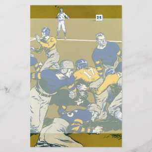 Vintages Fußballspiel, Gold vs. Blue Teams Briefpapier