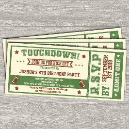 Vintages Fußballticket Einladung zum Geburtstag