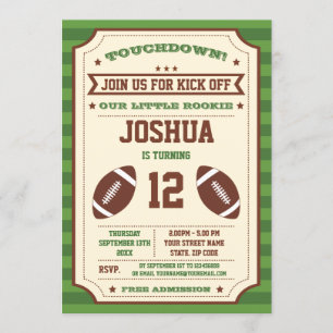 Vintages Fußballticket zum Geburtstag Einladung