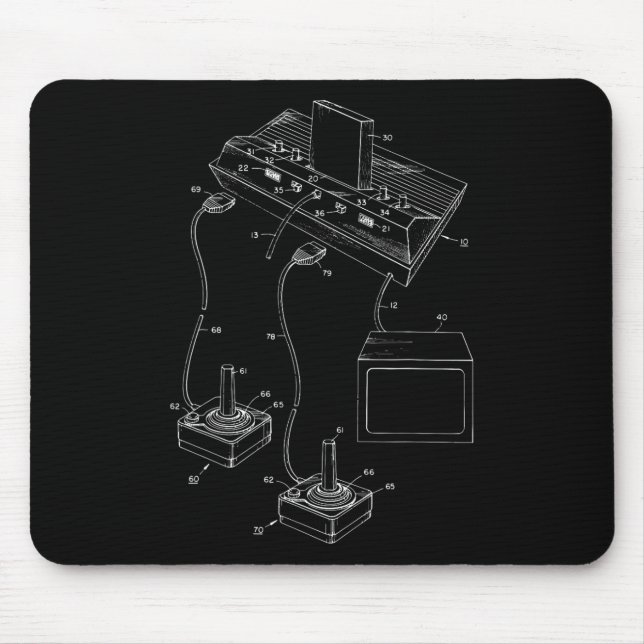 Vintages Gaming-Diagramm - Videospiel-Joystick-Con Mousepad (Vorne)