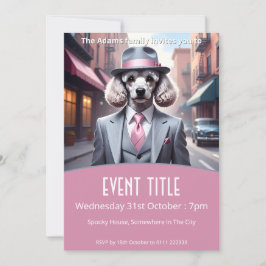 Vintages Gangster Poodle Einladung