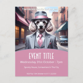 Vintages Gangster Poodle Einladungspostkarte