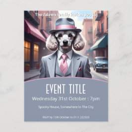 Vintages Gangster Poodle Einladungspostkarte