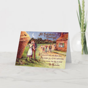 Vintages Ganzes Halloween Grußpaar Karte