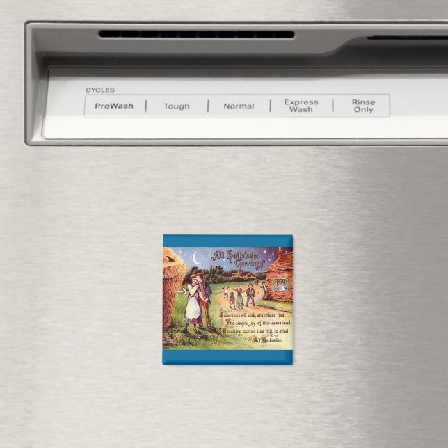 Vintages Ganzes Halloween Grußpaar Magnet (In Situ (Geschirrspüler))