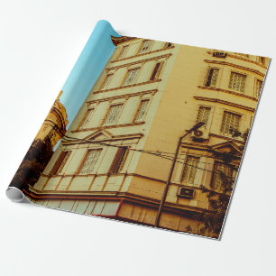 Vintages Gebäude Facadearchitektur, Gebäude, Stadt Geschenkpapier