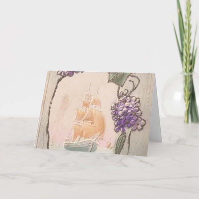 Vintages Geburtsschiff Karte (Vorderseite)