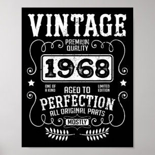 Vintages Geburtstag Jahr 1968 Funny Quotes Retr Poster