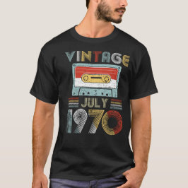 Vintages Geburtstags-Kassetten-Band im Juli 1970 T-Shirt