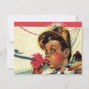 Vintages Geburtstags-Party, Mädchen mit Einladung