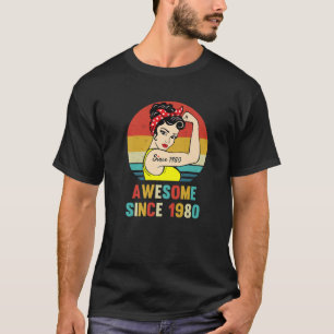Vintages Geburtstagsgeschenk für Frauen 1980 42 Ja T-Shirt