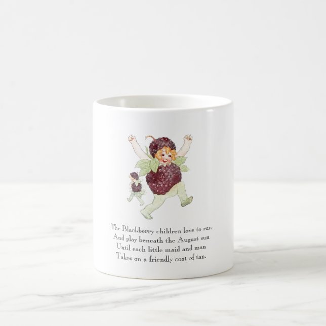Vintages Gedicht Frucht Rhyme BlackBerry Children  Kaffeetasse (Mittel)